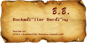 Bockmüller Berény névjegykártya